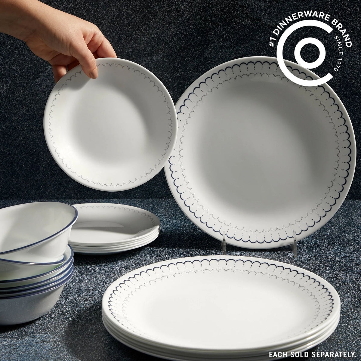 Corelle® Caspian Lace 6.75" Appetizer Plate, 6-pack - Image 3