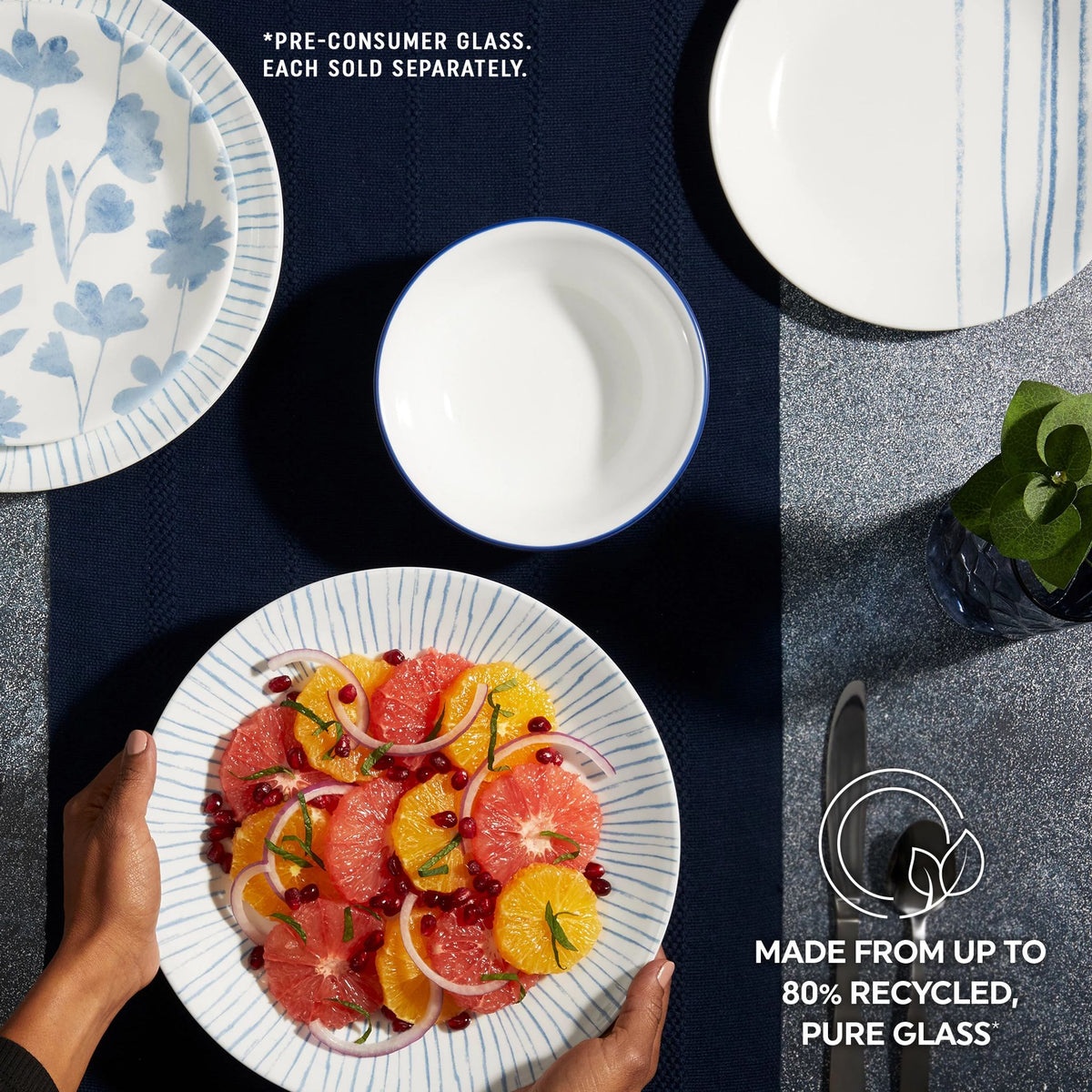 Corelle® Botanical Stripes 8.5" Salad Plate, Floral - Image 6