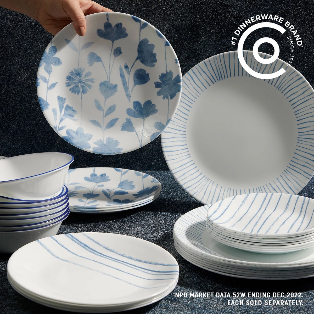 Corelle® Botanical Stripes 18-ounce Cereal Bowls, 6-pack - Image 2