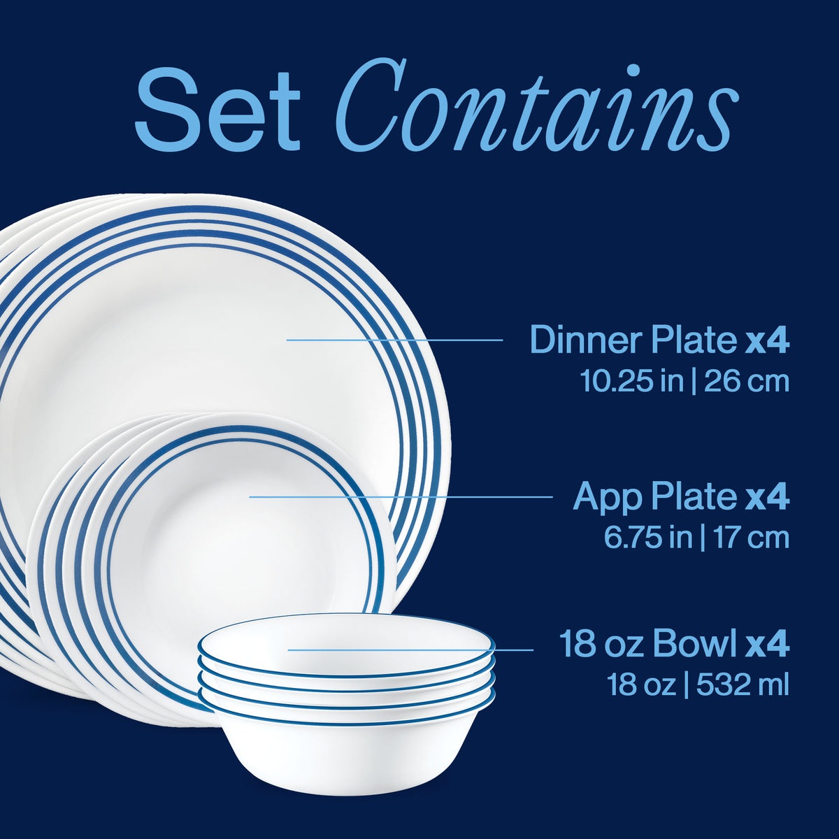 Corelle® Laila 12-piece Dinnerware Set, Service for 4 - Image 3