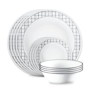 Corelle® Delicate Grid 12-piece Dinnerware Set, Service for 4